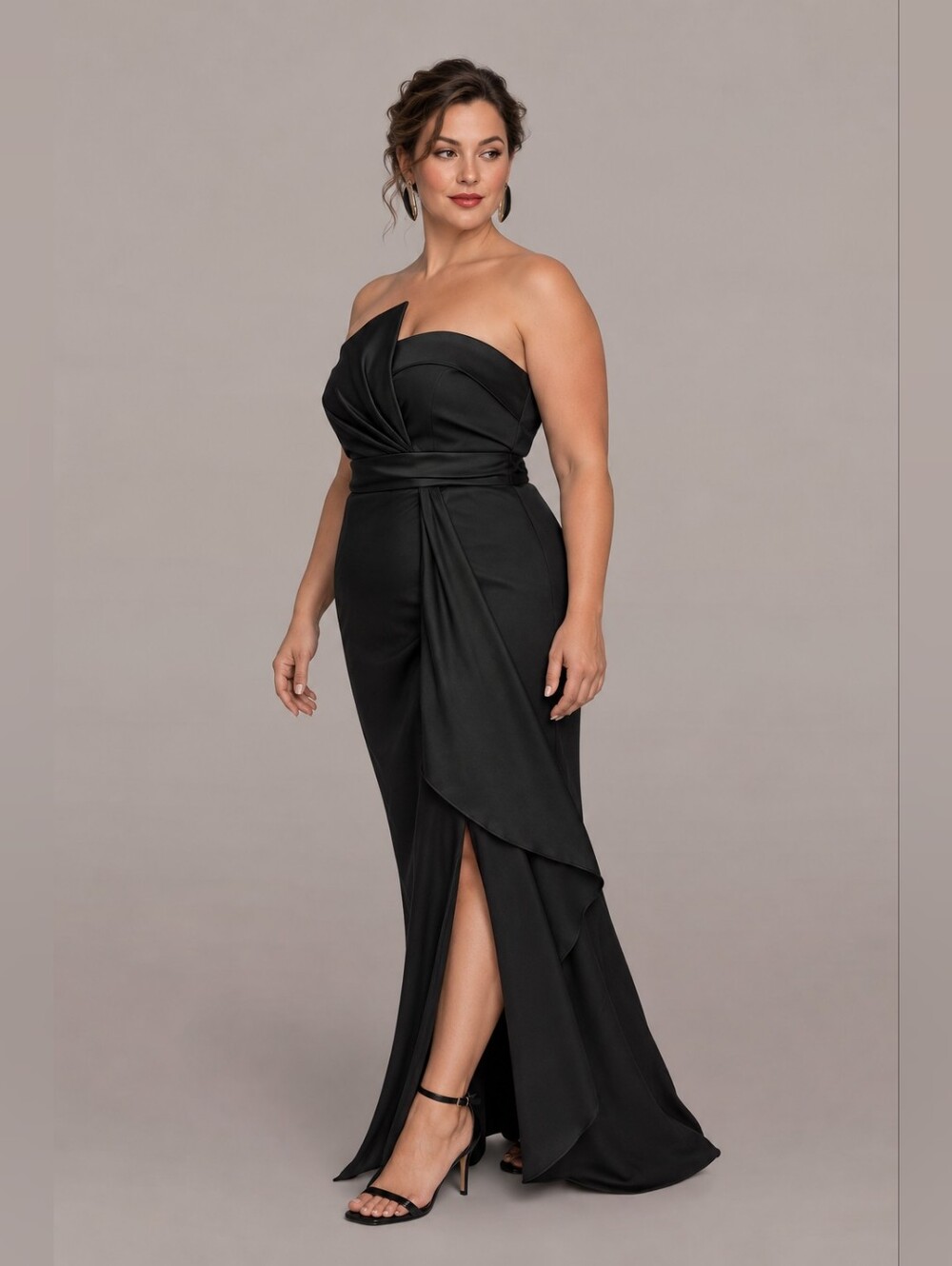 Donna Karan New York Black Strapless Evening Gown